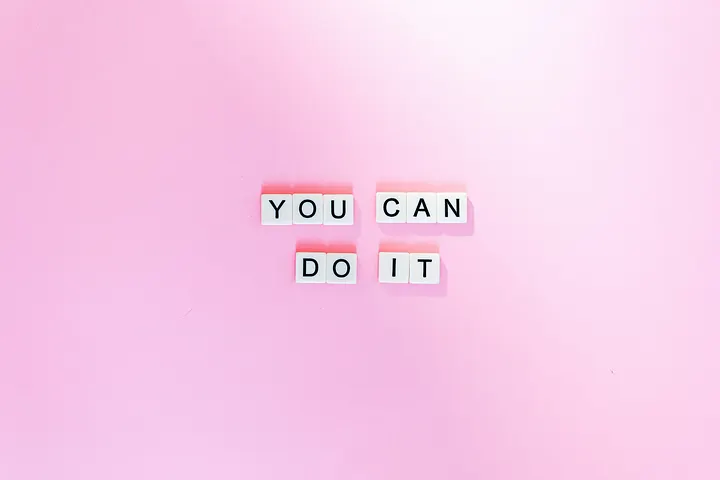You can do it written with blocks on a pink background