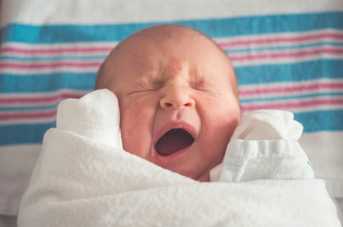 Baby yawning 