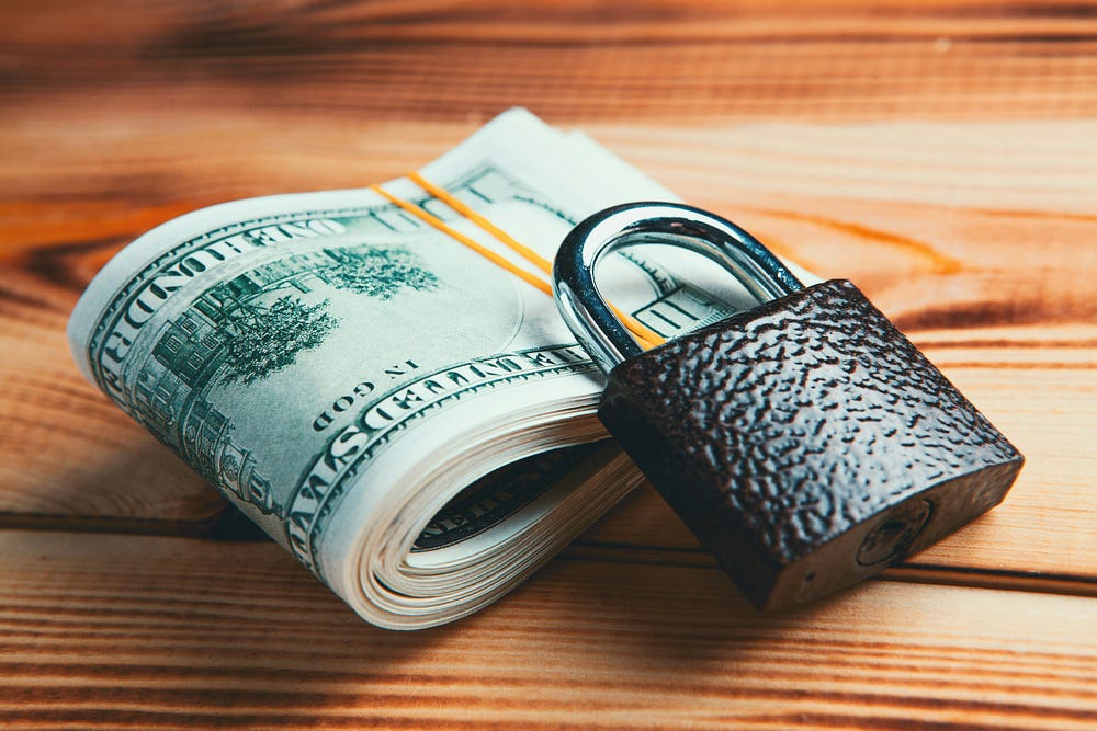 A stash of cash and a lock